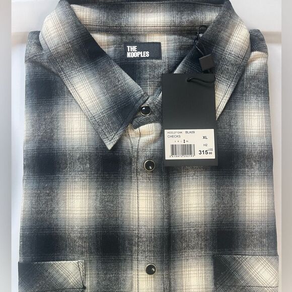 $315 Men’s The Kooples Black plaid Shirt NWT XL - Picture 8 of 8